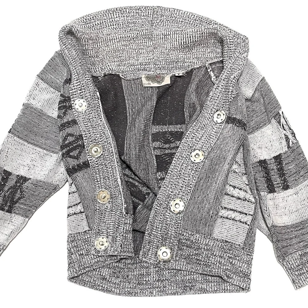 Ecote Urban Outfitter Woman Gray Knit Shawl Snap Button Cardigan Size S